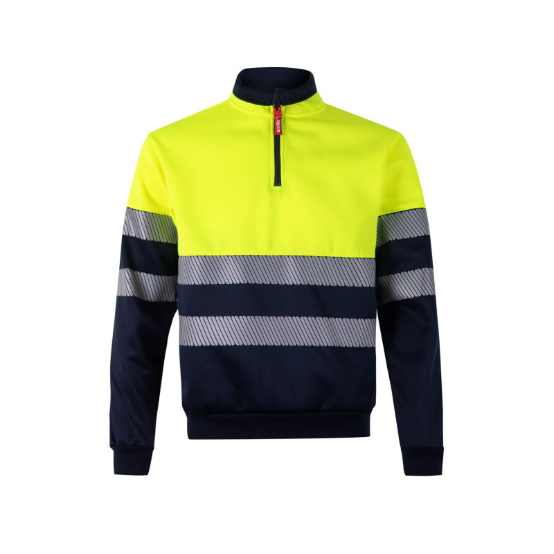 Sweatshirt Bicolor Velilla 305703 – Meio Zíper com Fita Refletora Segmentada