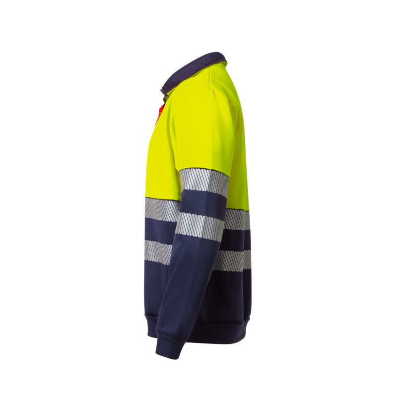Sweatshirt Bicolor Velilla 305703 – Meio Zíper com Fita Refletora Segmentada