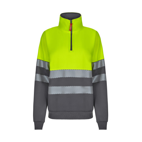 Sweatshirt Bicolor Velilla 305703 – Meio Zíper com Fita Refletora Segmentada