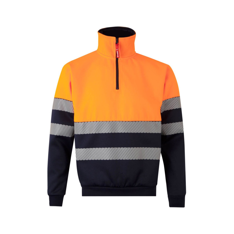 Sweatshirt Bicolor Velilla 305703 – Meio Zíper com Fita Refletora Segmentada