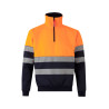 Sweatshirt Bicolor Velilla 305703 – Meio Zíper com Fita Refletora Segmentada