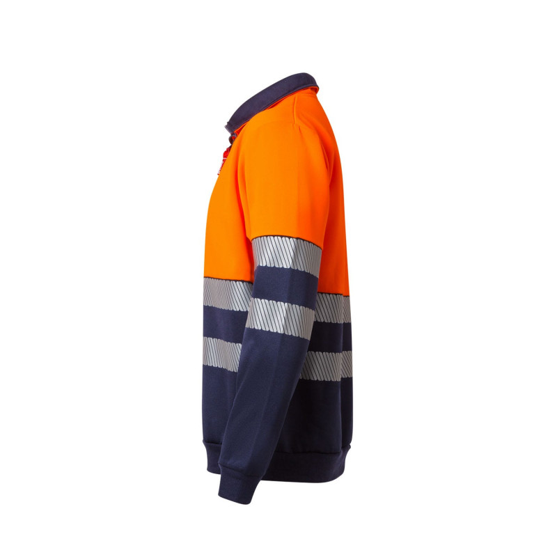 Sweatshirt Bicolor Velilla 305703 – Meio Zíper com Fita Refletora Segmentada