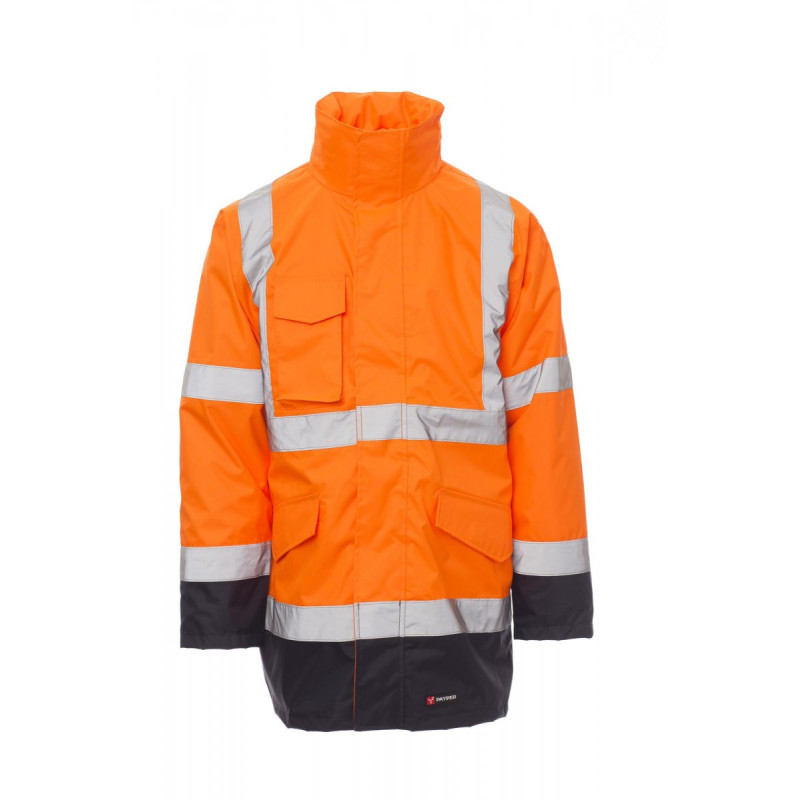 Parka 4 em 1 Alta Visibilidade Bicolor | Impermeável e Acolchoada Profissional
