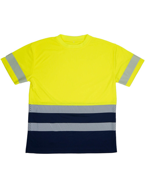 T-Shirt Alta Visibilidade Classe 1 | Bandas Segmentadas Elásticas