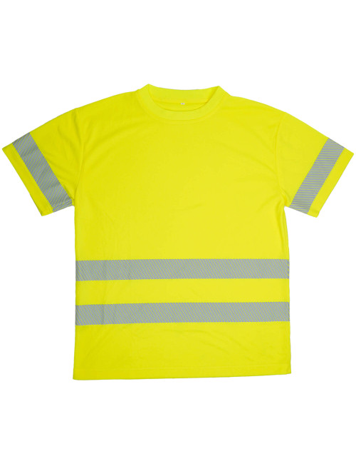 T-Shirt Alta Visibilidade Classe 2 | Bandas Segmentadas Elásticas