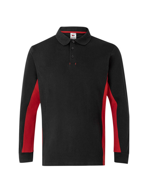 Polo Bicolor Manga Comprida em Piqué 105514