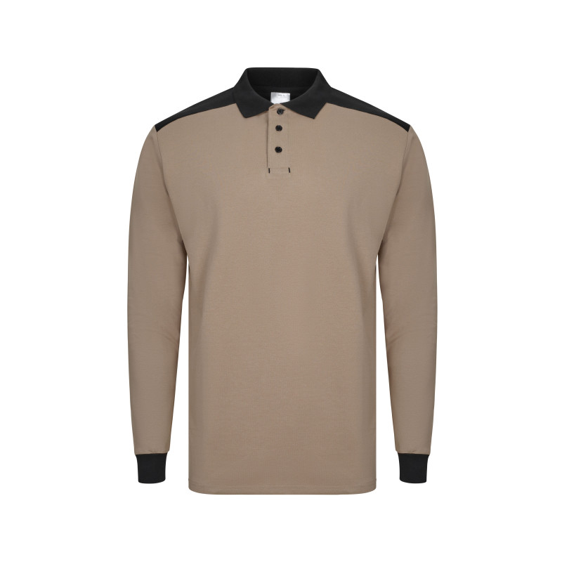 Polo Stretch Bicolor de Manga Comprida – Conforto e Estilo Profissional