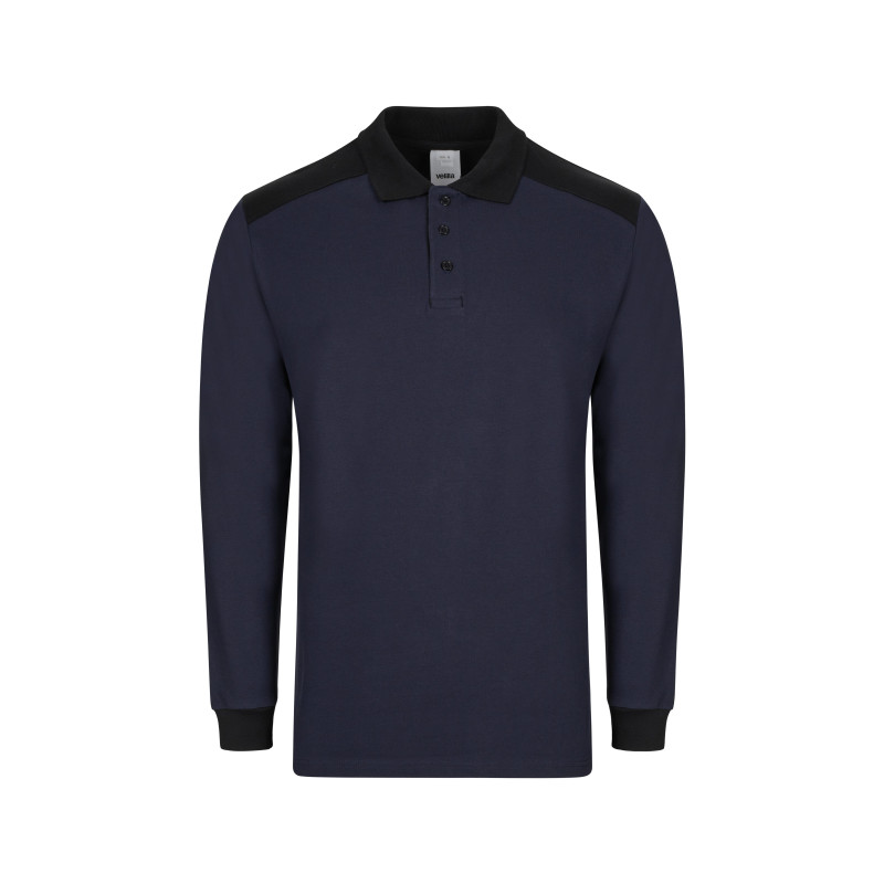 Polo Stretch Bicolor de Manga Comprida – Conforto e Estilo Profissional