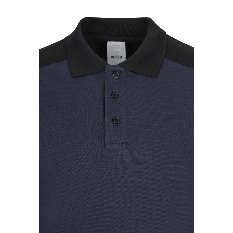 Polo Stretch Bicolor de Manga Comprida – Conforto e Estilo Profissional